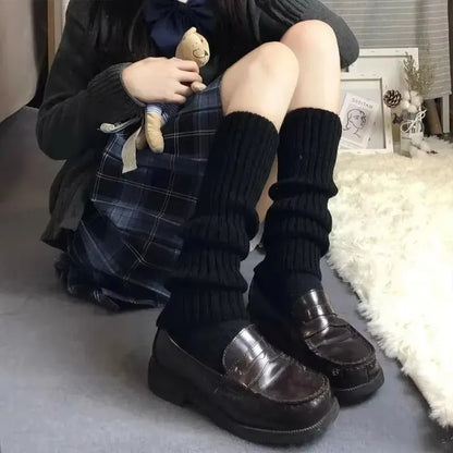 Y2K Lolita Leg Warmers Gothic Long Socks Women's Leggings Gaiters Knee Goth Socks Knitted Cuffs Ankle Warmer JK Girls Foot Cover