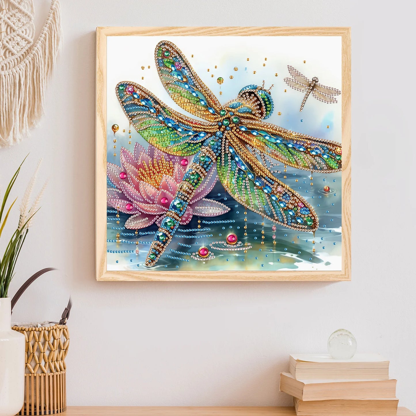 DIY dragonfly 5D Special Shape Diamond Art Kits for Beginners,Diamond Art Painting Kits for Home Wall Decoration Gift