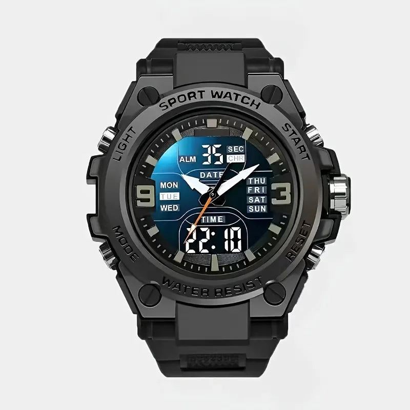Men's Digital Sports Watch Alarm Chronograph Timer Date Alloy Case Outdoor Watch