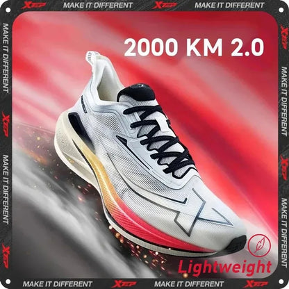 Xtep 2000KM 2.0 Running Shoes Men 2024 Summer Professional TPU Shock Absorption Sneakers 876219110043(suggest half size down)