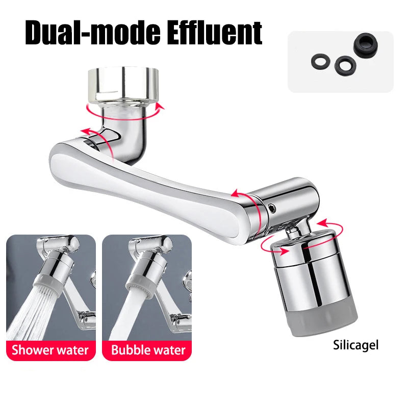 1080° Water Tap Nozzle Rotatable Extension Faucet Sprayer Head Universal Bathroom Tap Extend Adapter Aerator 2 Spray Modes
