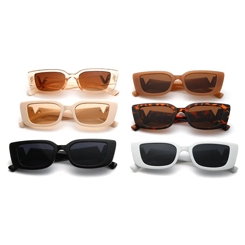 Small V-Shaped Sunglasses Women Square Designer UV400 Fashion Outdoor Eyewear