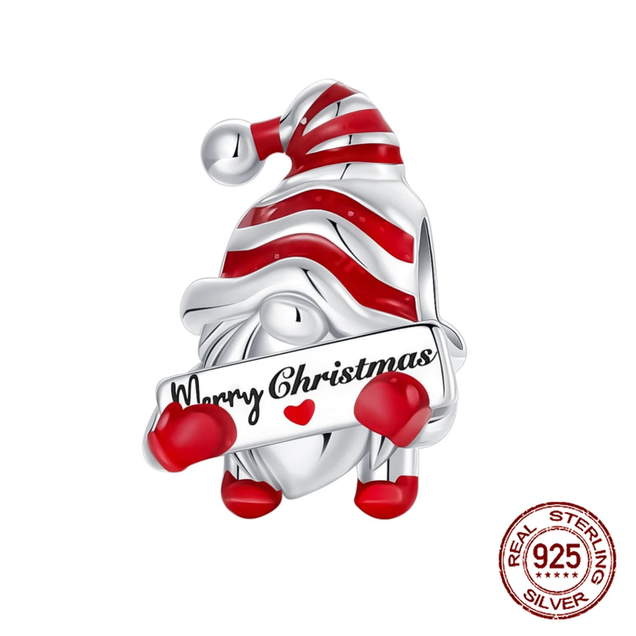 925 Sterling Silver Merry Christmas Yuletide Santa Claus Beads Pendant Charm Fit Original Charm Bracelets Women DIY Jewelry Gift