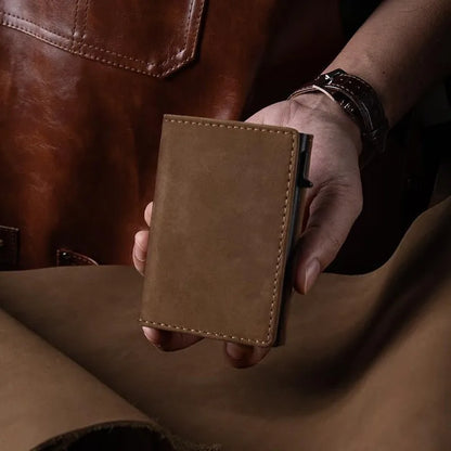 YATBEST Men's RFID Wallet – Ultra-Thin Tri-Fold Zipper Coin & Card Holder