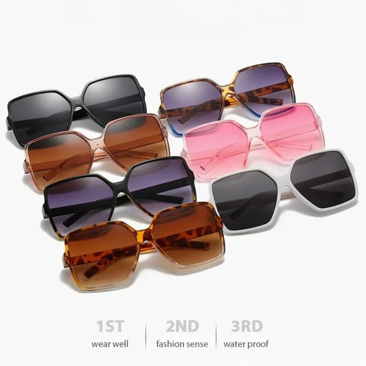 Luxury Oversized Sunglasses Women Vintage Big Square Frames UV400 Retro Eyewear