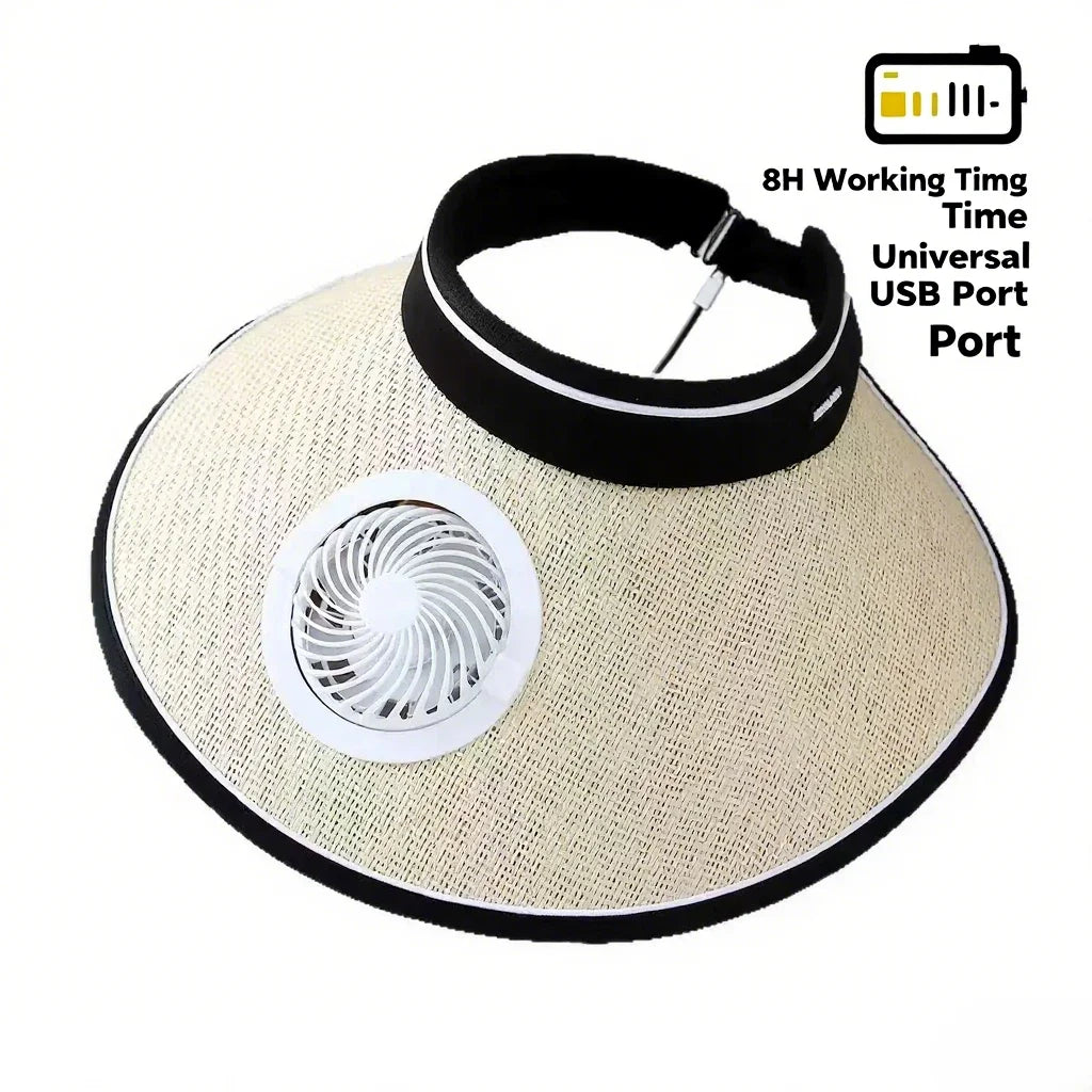 Outdoor Must-Have! Wide Brim Sun Hat With Built-in Fan - USB Charging, Lightweight, Suitable For Camping, Hiking & Fishing