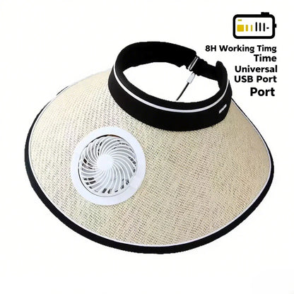 Outdoor Must-Have! Wide Brim Sun Hat With Built-in Fan - USB Charging, Lightweight, Suitable For Camping, Hiking & Fishing