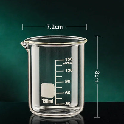 Glass Measuring Cup High Borosilicate Clear Scale Cup Heat-resisting Laboratory Beaker Kitchen Baking 50/100/150/250/500/1000ml