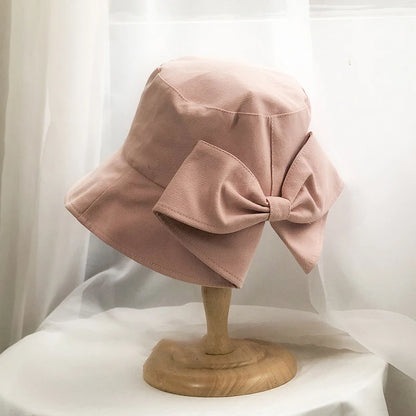 Ladies' Cap Bow Fashionable Cute Sweet Kawaii Bucket Hats Summer Vacation Travel Big Brim Sunshade Sun Protection Hats For Woman