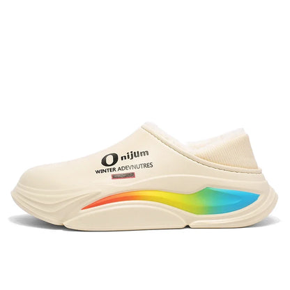 Men Shoes Winter New Keep Warm Plush EVA Waterproof Indoor Outdoor Walking Slippers Unisex Men Women Size 36-45