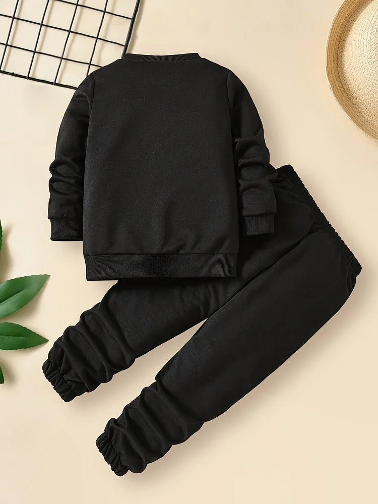 Autumn Children Boy Clothes Set Kid Girls Spider Printed Sweatshirts Pullover Top And Pants 2 Piece Suit Long Sleeve Tracksuits