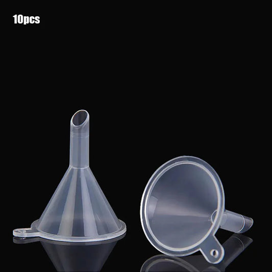 10pcs Filling Perfumes Essential Oils Laboratory Supplies Plastic Mini Transparent Funnel Small Mouth Liquid Oil Funnel