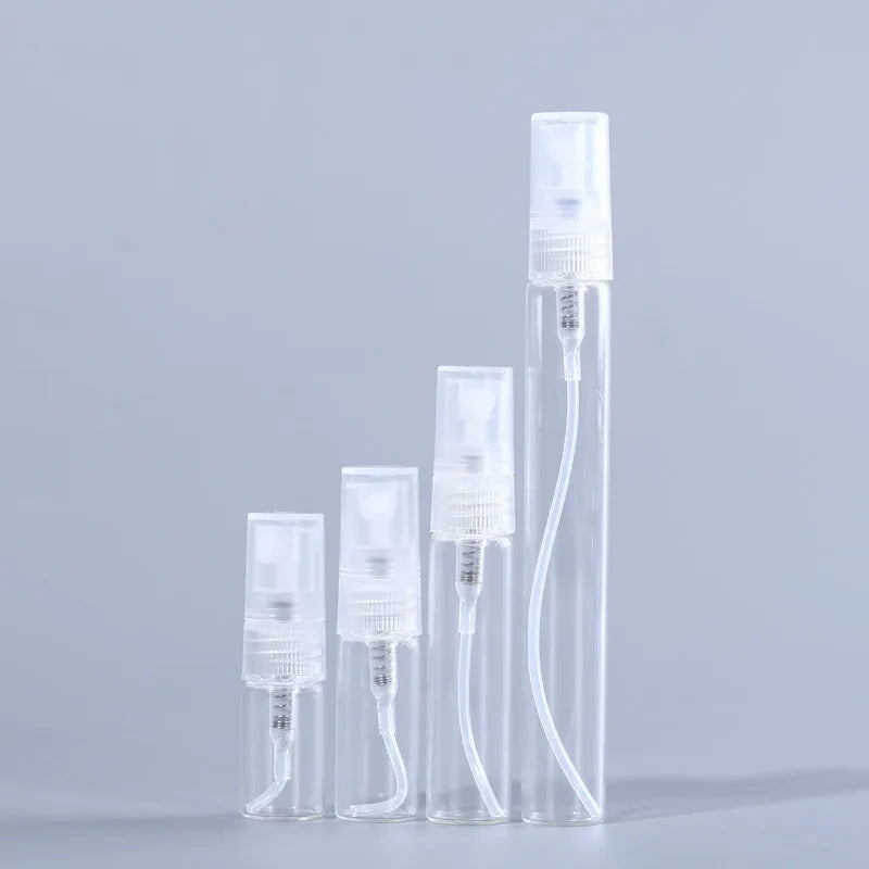 50pcs 100ml 2ML- 10ML Mini Clear Plastic Spray Bottle Empty Perfume Atomizer Sample Bottles for Travel Essential Perfume Liquid