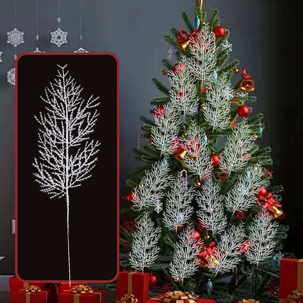 White Pine Needles Artificial Christmas Tree Ornaments DIY Leaf Branches Wreath Home Garden Decoration New Year Party Supply