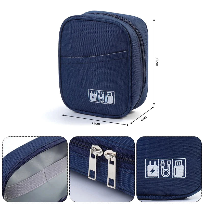New Travel Data Cable Organizer Bag Waterproof USB Power Bank Earphone Storage Case Portable Digital Accessories Storage Bag ﻿