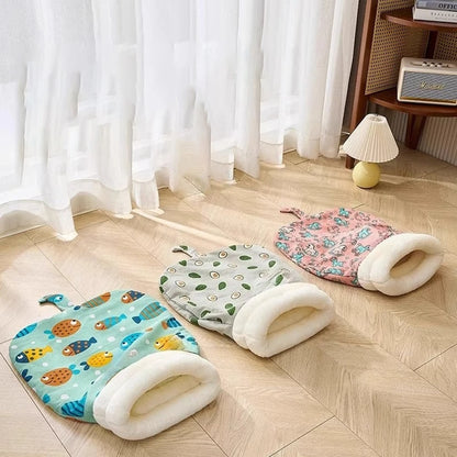 Cat Sleeping Bag Winter Soft Fluffy Thickened Pet Pocket Nest Bed Kitten Puppy Comfortable Warm Nest for Small Medium Dogs Cats