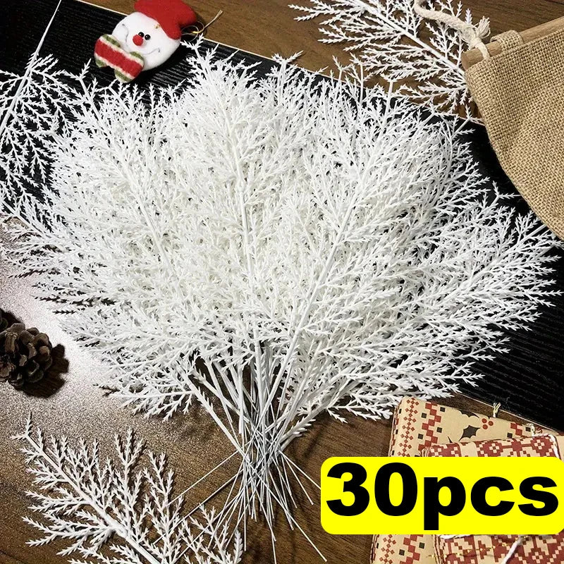 White Pine Needles Artificial Christmas Tree Ornaments DIY Leaf Branches Wreath Home Garden Decoration New Year Party Supply