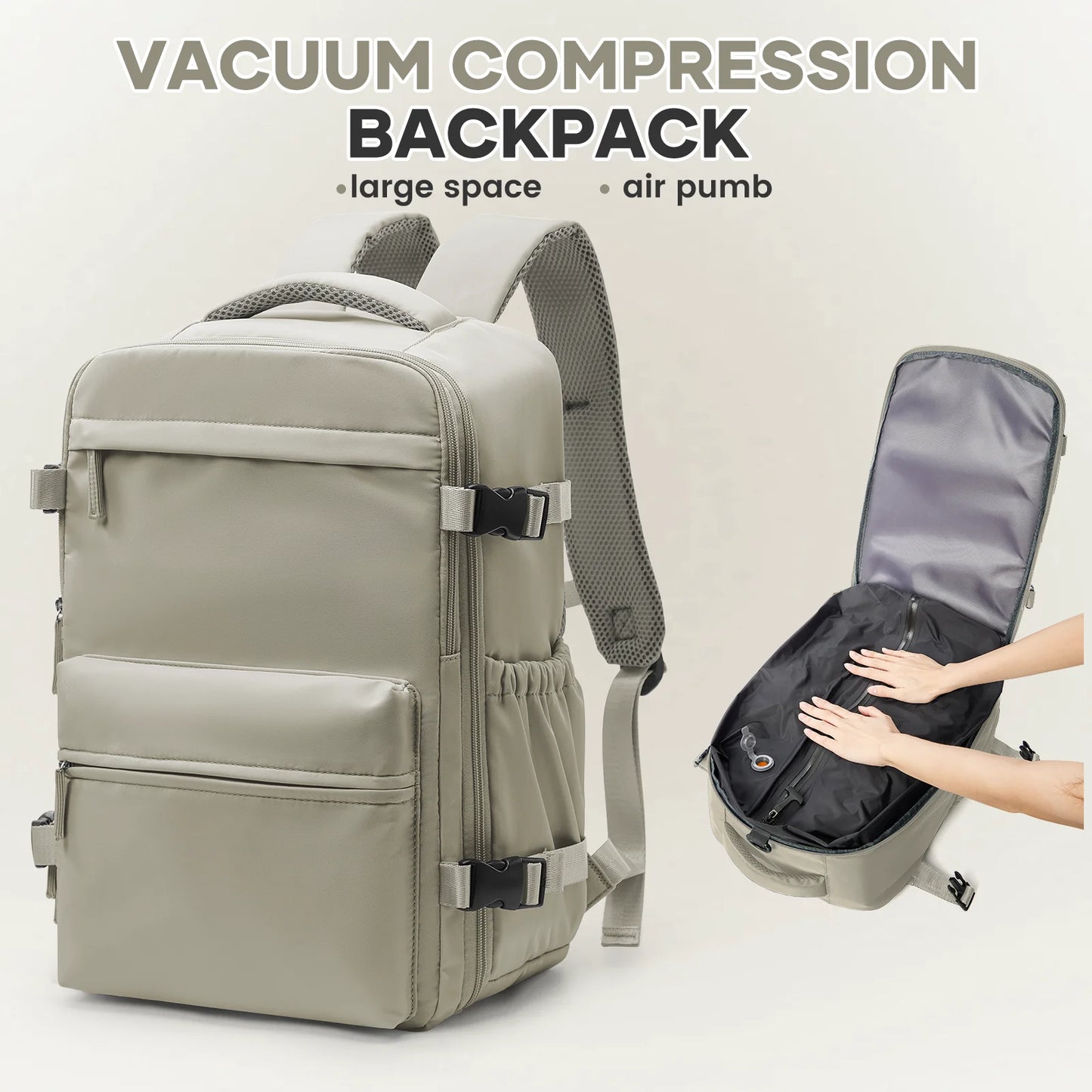 Ryanair Backpack Travel Cabin Airplane 40x20x25, Air Vacuum compression Backpack, Women Men Backpack Business Laptop Bag Handbag