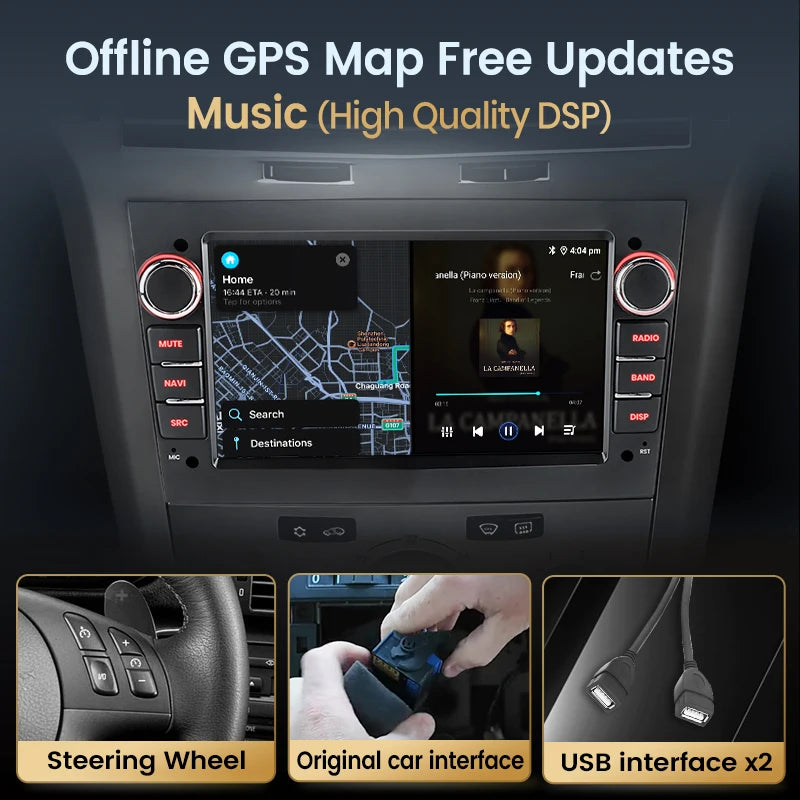 Junsun 4G Wireless CarPlay for Apple Android Auto Car Radio for Opel Astra Vectra Vauxhall Antara Zafira Corsa Vivaro Meriva RDS