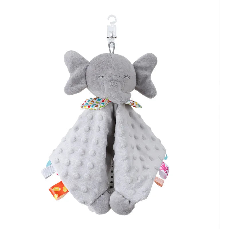 1pcs Baby Security Soothing Doll Towel with Teether Rattles Soft Blanket Snuggle Toy Stuffed Animal for Babies Newborns Gift