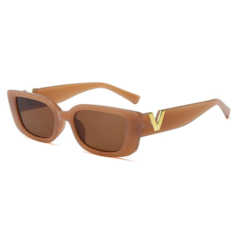 Small V-Shaped Sunglasses Women Square Designer UV400 Fashion Outdoor Eyewear