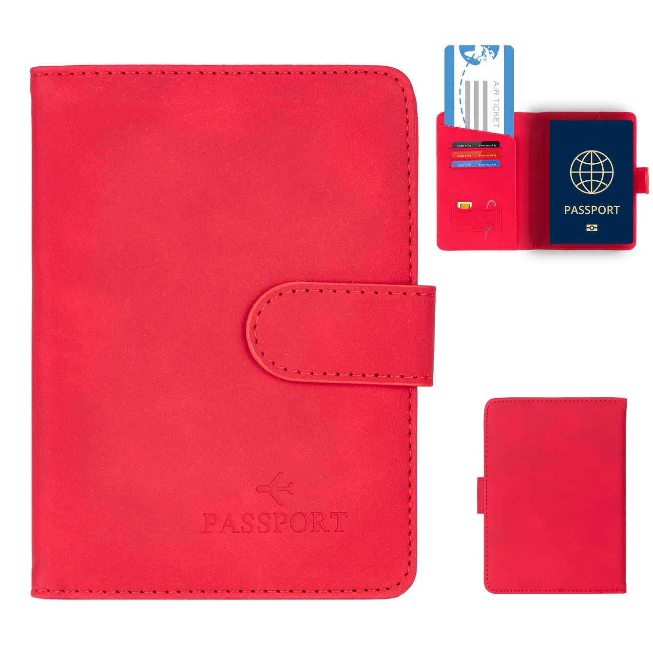 RFID Passport Holder Cover Wallet – Leather Travel Card Case for Men & Women