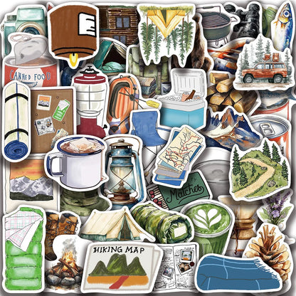10/30/50/100pcs Retro Art Watercolor Travel Graffiti Stickers Aesthetic Decals Laptop Phone Diary Scrapbook Decoration Sticker
