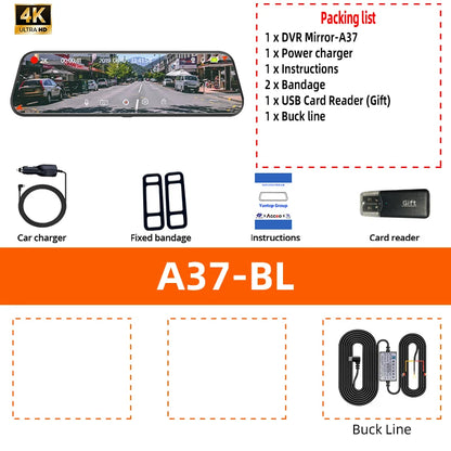 Yangood VisionX Pro – 2.5K Smart Dashcam Mirror with GPS, Wi-Fi & Night Vision