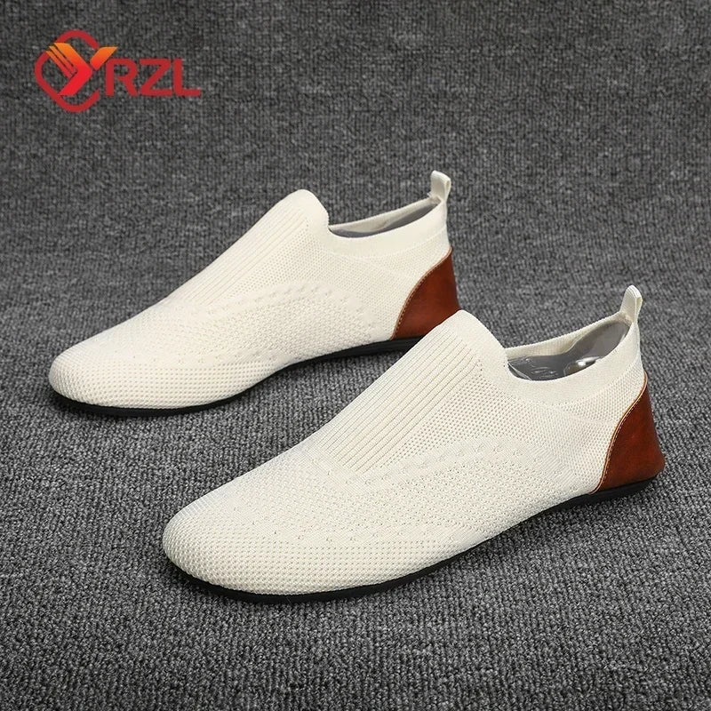 YRZL Loafers Men Soft Driving Moccasins High Quality Flats Male Walking Shoes Breathable Mesh Casual Loafers Slip on Mens Shoes