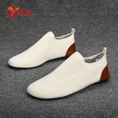 YRZL Loafers Men Soft Driving Moccasins High Quality Flats Male Walking Shoes Breathable Mesh Casual Loafers Slip on Mens Shoes