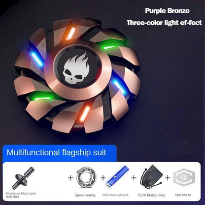 Luminous Fidget Spinner EDC Metal High-grade Stress Relief Rainbow Light Fingers Toy For Children Adult Fast Delivery Products