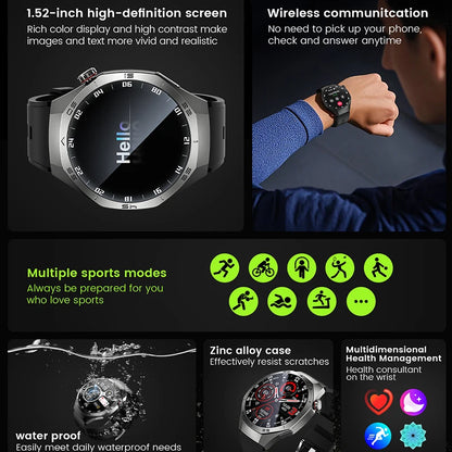 2025 Smart Watch Men AMOLED GPS Heart Rate Bluetooth Calls Waterproof Android iOS