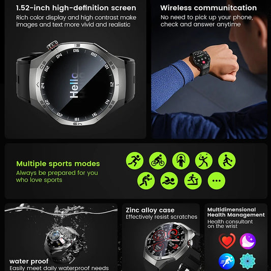 2025 Smart Watch Men AMOLED GPS Heart Rate Bluetooth Calls Waterproof Android iOS