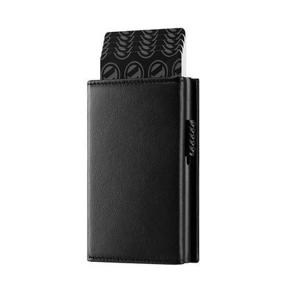 Men's Carbon Fiber Bifold Wallet RFID Blocking Automatic Pop-Up Card Holder