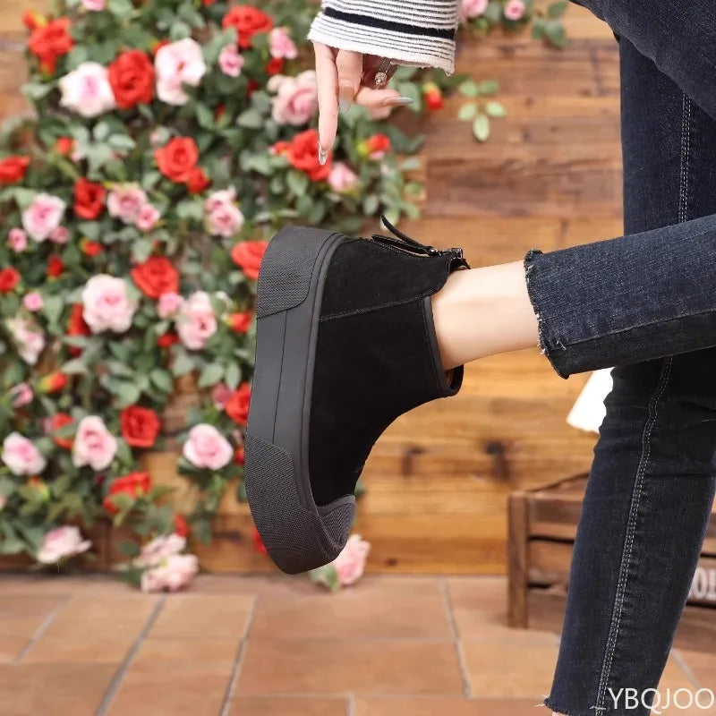 Women's  casual comfortable snow boots winter velvet cotton minimalist short boots fashionable versatile warm women shoes