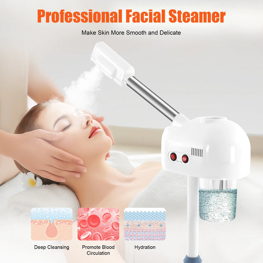 750ml Ozone Facial Steamer – Height Adjustable 360° Rotatable Beauty Spa Equipment