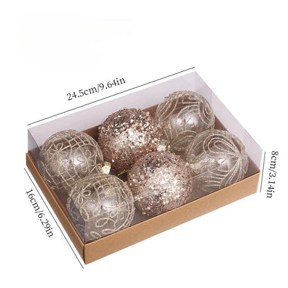 8cm PET Clear Decorative Christmas Ball Christmas Tree Ornament Sequin Christmas Decorative Ball Xmas Ornaments Home Decor