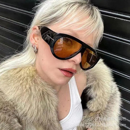 Oversized Pilot Sunglasses Women Luxury Gradient Big Frame Retro Classic Shades