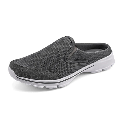 Big Size Men Casual Mules Super Light Mesh Slippers Closed Toe Half Slipper Breathable Male Flats Shoes Outdoor Slip-on Footwear