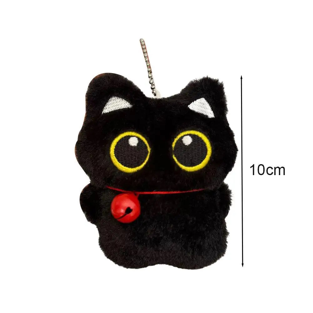 Cute Black Cat Plush Doll Pendant Toy Cartoon Soft Plush Toy Keychain Car Key Backpack Bag Decoration Kawaii Gift For Boys Girls