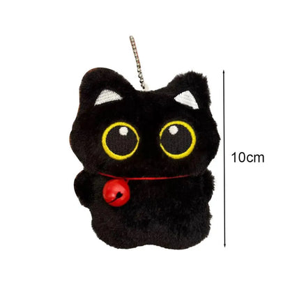 Cute Black Cat Plush Doll Pendant Toy Cartoon Soft Plush Toy Keychain Car Key Backpack Bag Decoration Kawaii Gift For Boys Girls