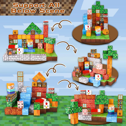 Magnetic Blocks 100PCS Magnetic Building Cube Game,Constructions Toys for Boys & Girls,STEM Montessori Stacking Toy for Children