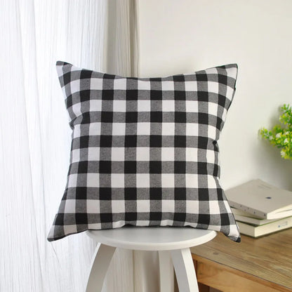 Buffalo Plaid Pillow Covers Cotton Throw Pillows Christmas Buffalo Check Pillow Case for Couch Sofa Cushion Bed Home Decorations