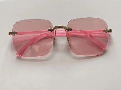 2024 Rimless Women Sunglasses Gradient Lenses Vintage Alloy Legs UV400 Designer Shades