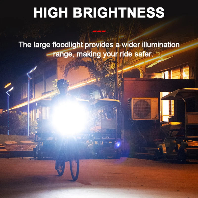 BUCKLOS Smart Sensor Bike Light Aluminum Alloy Headlight Cycling Waterproof Type-C Rechargeable Front Lamp Bicycle Accessories