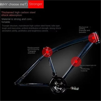 FJ High Carbon Steel Adult Shock Absorber Variable Speed Dual Disc Brake Mountain Bike Male Or Female Disc Brake 26 Inch Bicycle