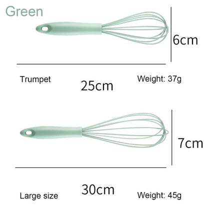 Household Kitchen Supplies Manual Egg Beater Silicone Handheld High Quality Stainless Steel Wire  Hig Temperature Resistant