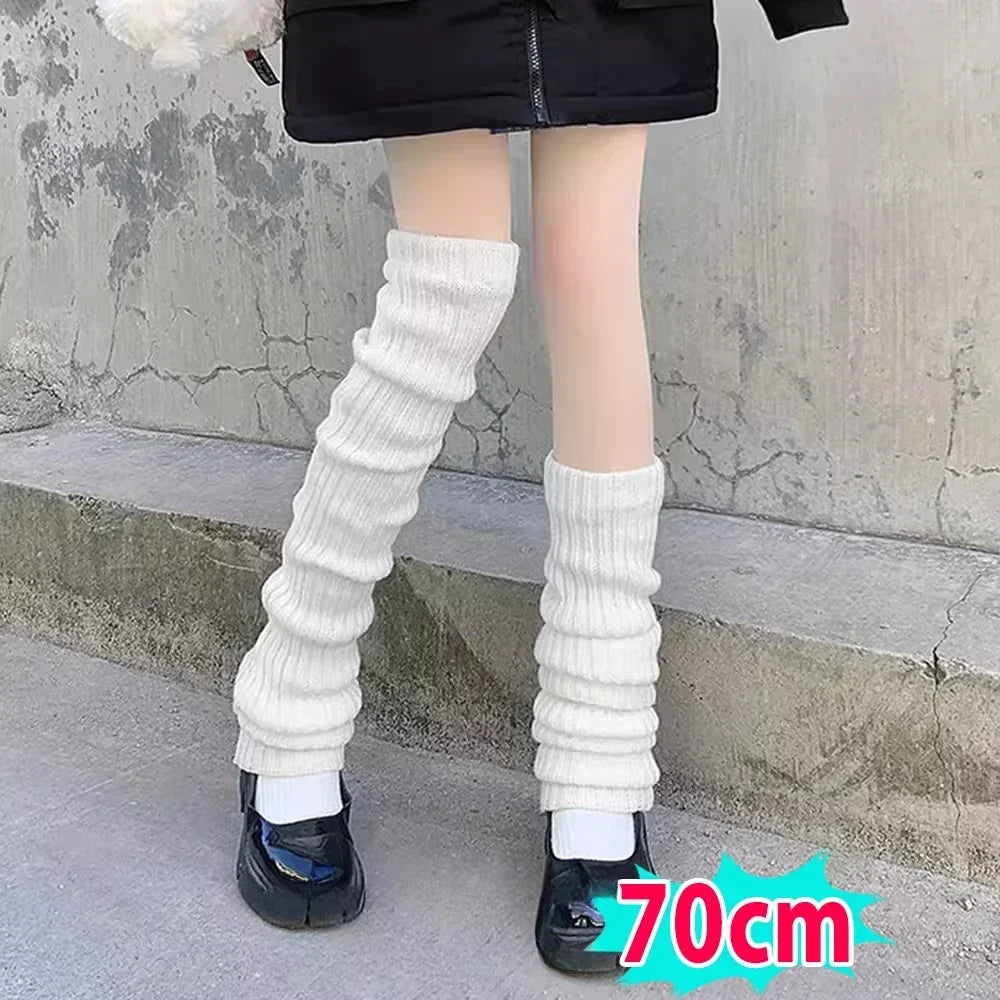 Y2k Winter Leg Warmers Fluffy Knitted Arm Warmers Gothic Lolita Knit Long Socks Women Leg Warmer Stylish Stretchy Boots Cover
