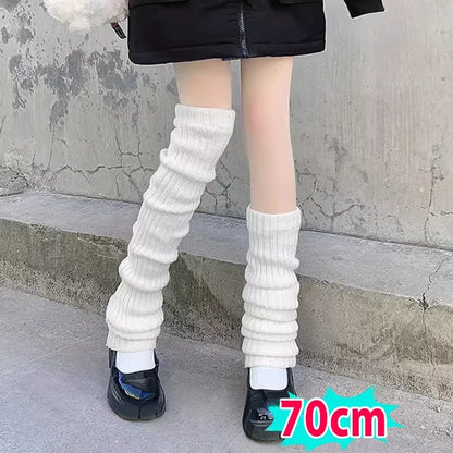 Y2k Winter Leg Warmers Fluffy Knitted Arm Warmers Gothic Lolita Knit Long Socks Women Leg Warmer Stylish Stretchy Boots Cover