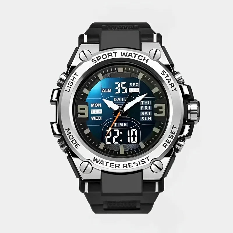 Men's Digital Sports Watch Alarm Chronograph Timer Date Alloy Case Outdoor Watch